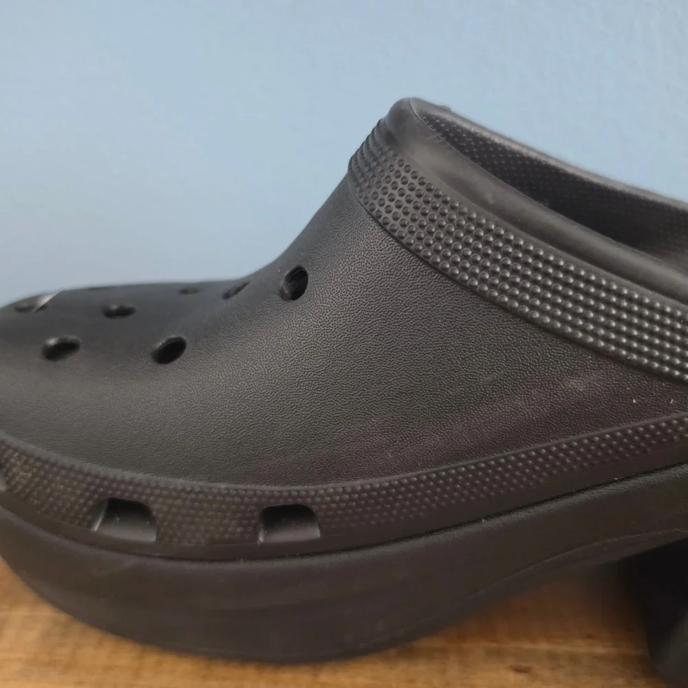 Crocs Mens Siren Clog Black Chunky Platform High Heel Mules 208547-001 Size 11